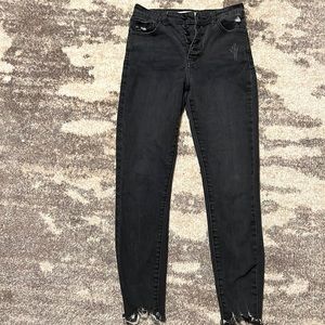 Black Kancan Button fly skinny Jeans